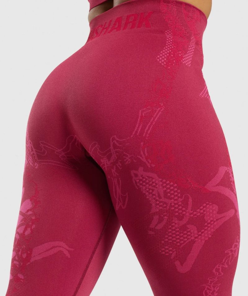 Legginsy Gymshark Wtflex Seamless Damskie Fuksja | PL 143EQJ